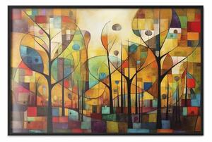 Poster: Foresta colorata - composizione geometrica ispirata a Klimt