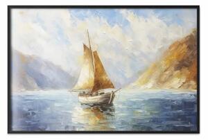 Poster: Viaggio in barca - paesaggio ispirato all'opera di Claude Monet