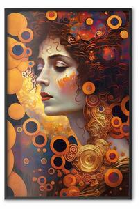 Poster: Donna introversa - ritratto ispirato all'opera di Gustav Klimt