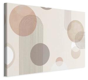 Fontana - sottile astrazione beige con cerchi marroni