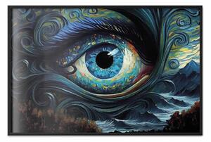Poster: Occhio blu - composizione ispirata all'opera di van Gogh