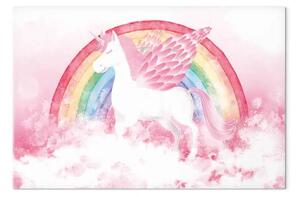 Quadro contemporaneo Pink power - unicorno arcobaleno