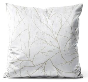 Cuscino in velluto Minimalismo di ramoscelli - composizione organica con piante delicate