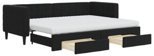 VidaXL Divano letto estraibile con cassetti Nero 80x200 cm Velluto