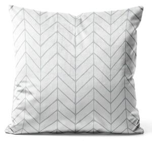 Cuscino in velluto Design grigio - composizione lineare minimalista su sfondo chiaro