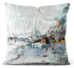 Cuscino in velluto Espressione fredda - composizione artistica con colori freddi