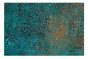 Quadro moderno Specchio azzurro - astrazione verde con accenti luminosi