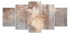 Quadro contemporaneo Ruggine sfregata - strutture astratte in colori seppia e grigio