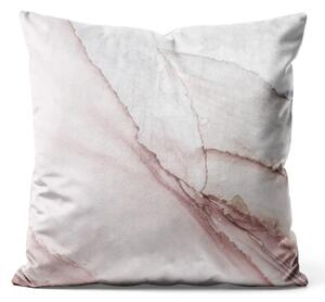 Cuscino in velluto Marmo rosa - venature espressive della roccia su sfondo pastello