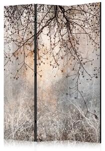Paravento design Albero decorativo - rami delicati con fiori nei colori del mattino