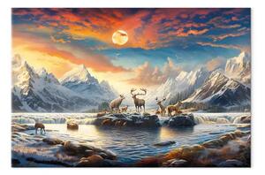 Quadro contemporaneo Taiga orientale - paesaggio invernale