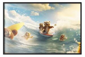 Poster: Orsi galleggianti - tempo estivo trascorso surfando sulle onde