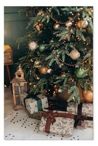 Quadro Natale - regali incartati disposti sotto un albero di Natale decorato