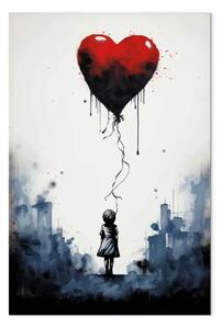 Quadro su tela Palloncino volante - stile Banksy