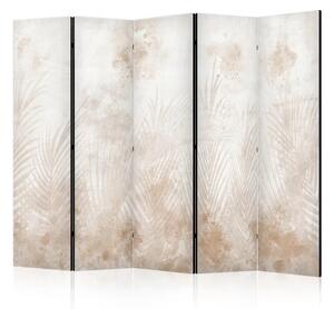 Paravento design Tempo libero sulla sabbia II - delicate foglie di palma in beige