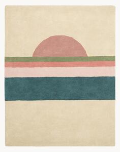Tappeto per bambini fatto a mano Sunset Pink Green