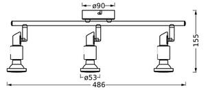 OSRAM Faretto da soffitto OSRAM, nero, a 3 luci, metallo, GU10-LED 927 dimmerabile, dimmerabile, Nero, Metallo