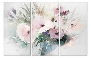 Quadro su tela Bouquet di fiori - composizione floreale dipinta ad acquerello