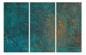 Quadro moderno Specchio azzurro - astratto verde scuro con texture visibile