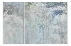 Quadro su tela Alberi in un'aura nebbiosa - natura in tonalità grigio-blu