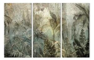Quadro contemporaneo Foresta esotica - giungla su un'isola nei colori del verde naturale