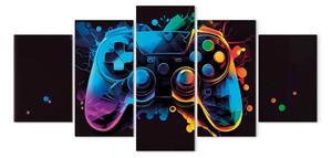 Quadro Controller colorato - design multicolore della sala giochi