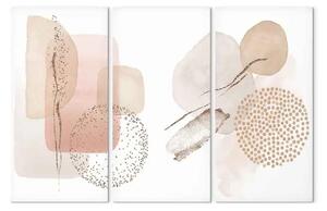 Quadro su tela Composizione ad acquerello - forme astratte in tonalità calde