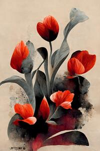 Illustrazione Red Tulips, Treechild