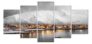 Quadro moderno Reykjavik - panorama invernale
