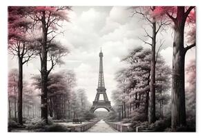 Quadro contemporaneo Parigi - parco cittadino con la retrostante Torre Eiffel