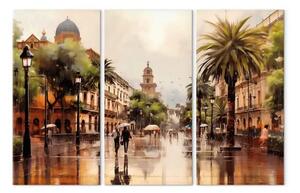 Quadro su tela Palermo, Sicilia - strada piovosa