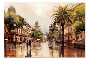 Quadro moderno Palermo, Sicilia - strade piovose della città con palme