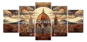 Quadro moderno Duomo di Firenze - suggestivo panorama della città italiana