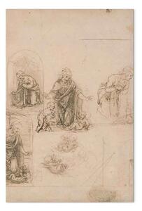 Riproduzione quadro Leonardo da Vinci - Studi per un Presepe