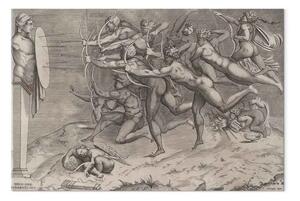 Quadro famoso Michelangelo - Arcieri nudi che sparano a un bersaglio