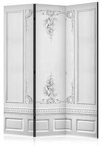 Paravento Muro del palazzo - sfondo bianco con ornamenti delicati