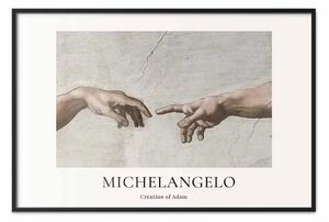 Poster: Michelangelo - Creazione di Adamo - dettaglio delle mani
