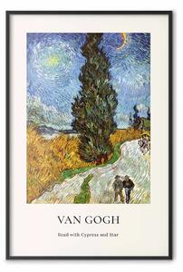 Poster: Vincent van Gogh - Strada con cipresso e stella