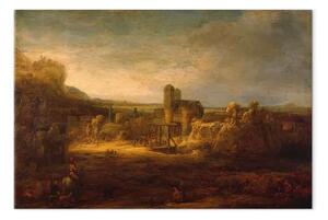 Riproduzione quadro Rembrandt - Paesaggio con ponte levatoio