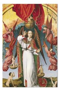 Riproduzione quadro Rogier van der Weyden - San Michele che pesa le anime, dal Giudizio Universale
