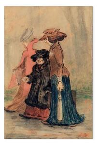 Riproduzione Heinrich Zille - Tre signore nel Tiergarten