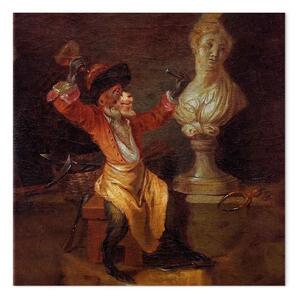 Quadro famoso Antoine Watteau - La scimmia come scultrice