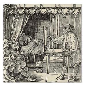 Riproduzione Albrecht Dürer - Il disegnatore dell'uomo seduto