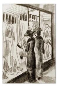 Riproduzione quadro August Macke - Negozio di moda sotto il porticato