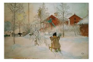 Riproduzione Carl Larsson - Il cortile e il lavatoio