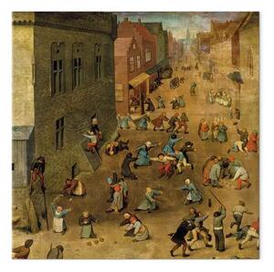 Riproduzione quadro Pieter Bruegel the Elder - Giochi per bambini (Kinderspiele): dettaglio dell'angolo in alto a destra