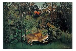 Riproduzione quadro Henri Rousseau - Il leone affamato si getta sull'antilope