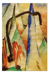 Quadro famoso Franz Marc - Cavallo in paesaggio con forme appuntite