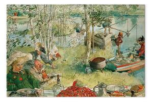 Riproduzione Carl Larsson - Cattura dei gamberi