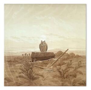 Riproduzione quadro Caspar David Friedrich - Landscape with Grave, Coffin and Owl